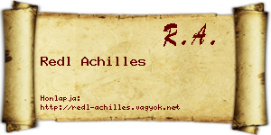 Redl Achilles névjegykártya